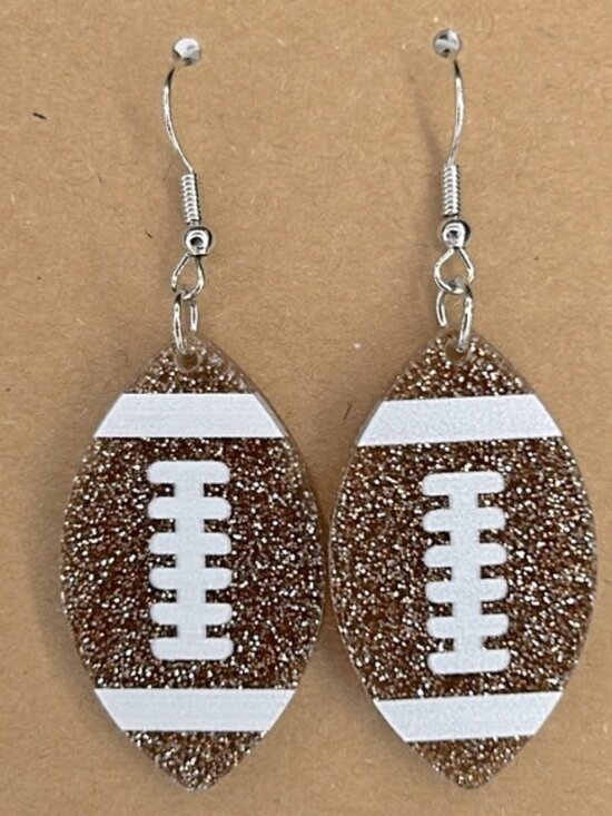 Fashion Jewelry Jewelry - Acrylic Football Dangle Earrings Fashion Jewelry